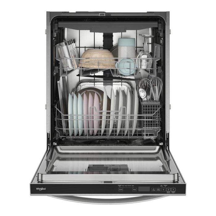 Lave-vaisselle Whirlpool de 24 po et de 47 dBA avec commandes sur le dessus et 3e panier - acier inoxydable - WDTF5024SZ