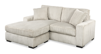  Sofa sectionnel Willow 2 pièces en tissu avec coussins amovibles et pouf de fauteuil long - sable