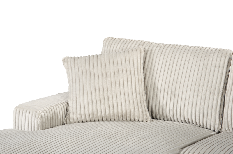 Sofa sectionnel Willow 2 pièces en tissu avec coussins amovibles et pouf de fauteuil long - sable