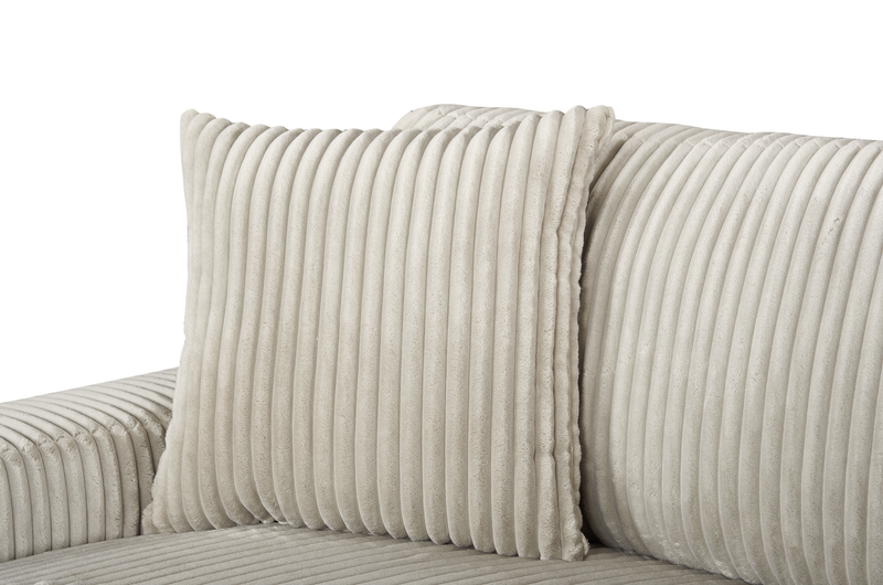 Sofa sectionnel Willow 2 pièces en tissu avec coussins amovibles et pouf de fauteuil long - sable
