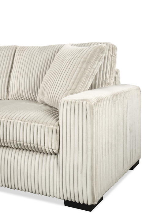 Sofa sectionnel Willow 2 pièces en tissu avec coussins amovibles et pouf de fauteuil long - sable