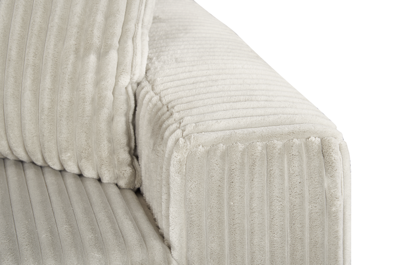 Sofa sectionnel Willow 2 pièces en tissu avec coussins amovibles et pouf de fauteuil long - sable