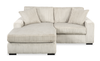 Willow 2-Piece Fabric Sectional with Removable Cushions and Chaise Ottoman – Sand | Sofa sectionnel Willow 2 pièces en tissu avec coussins amovibles et pouf de fauteuil long - sable
