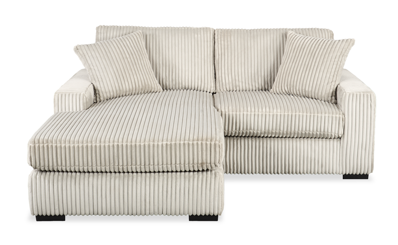Sofa sectionnel Willow 2 pièces en tissu avec coussins amovibles et pouf de fauteuil long - sable