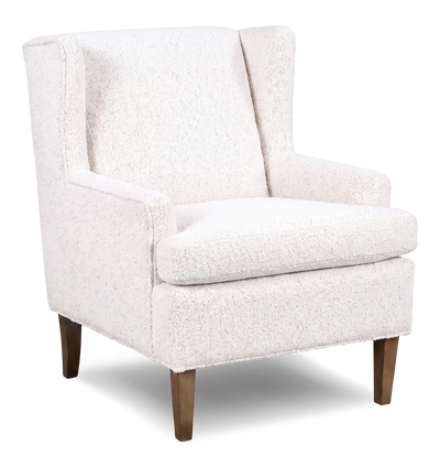 Made in Canada Sofa Lab Customizable Wingback 30" Fabric Accent Chair – Teddy Snow | Fauteuil d’appoint à oreilles personnalisable de Sofa Lab de 30 po fabriqué au Canada en tissu - Teddy Snow