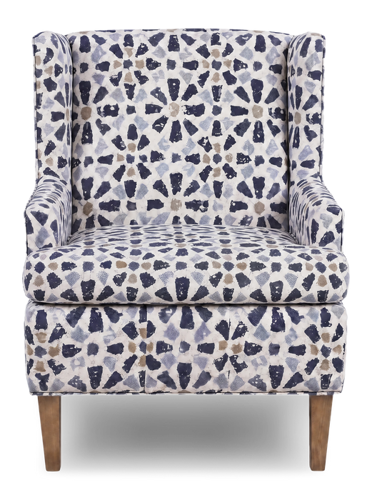 Fauteuil d’appoint à oreilles personnalisable de Sofa Lab de 30 po fabriqué au Canada en tissu - tissu décoratif Indigo