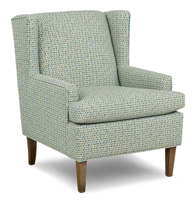 Made in Canada Sofa Lab Customizable Wingback 30" Fabric Accent Chair – Peacock Accent Fabric | Fauteuil d’appoint à oreilles personnalisable de Sofa Lab de 30 po fabriqué au Canada en tissu - tissu décoratif Peacock