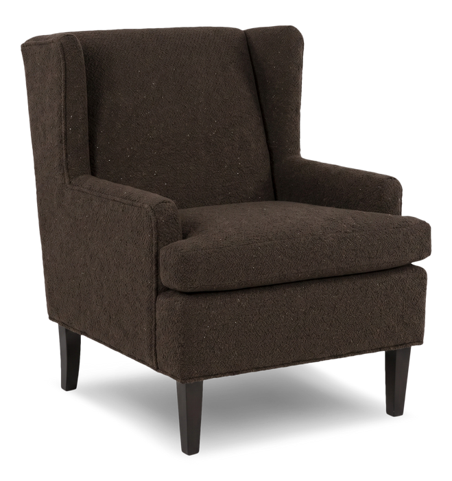 Fauteuil d’appoint à oreilles personnalisable de Sofa Lab de 30 po fabriqué au Canada en tissu - Teddy Walnut