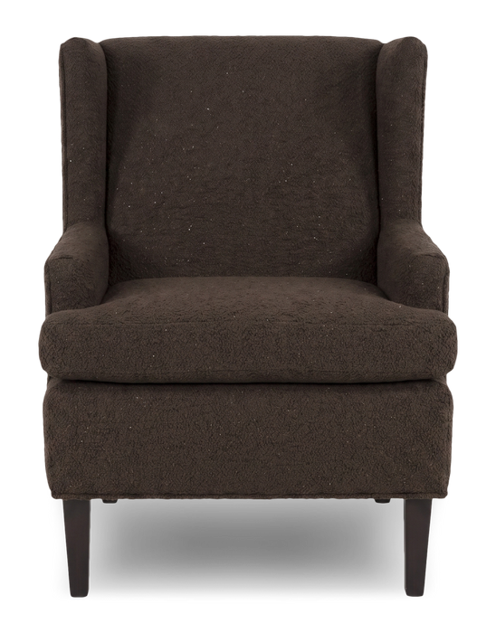 Fauteuil d’appoint à oreilles personnalisable de Sofa Lab de 30 po fabriqué au Canada en tissu - Teddy Walnut