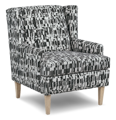 Made in Canada Sofa Lab Customizable Wingback 30" Fabric Accent Chair – Noir Accent Fabric | Fauteuil d’appoint à oreilles personnalisable de Sofa Lab de 30 po fabriqué au Canada en tissu - tissu décoratif Noir