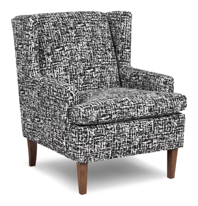 Made in Canada Sofa Lab Customizable Wingback 30" Fabric Accent Chair – Jet Accent Fabric | Fauteuil d’appoint à oreilles personnalisable de Sofa Lab de 30 po fabriqué au Canada en tissu - tissu décoratif Jet