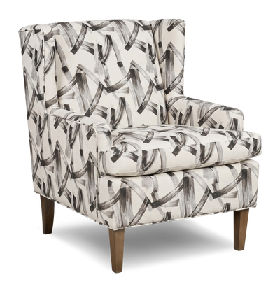 Made in Canada Sofa Lab Customizable Wingback 30" Fabric Accent Chair – Stormy Accent Fabric | Fauteuil d’appoint à oreilles personnalisable de Sofa Lab de 30 po fabriqué au Canada en tissu - tissu décoratif Stormy