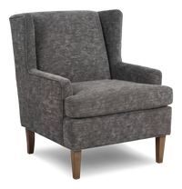 Fauteuil d’appoint à oreilles personnalisable de Sofa Lab de 30 po fabriqué au Canada en tissu - Plush Charcoal