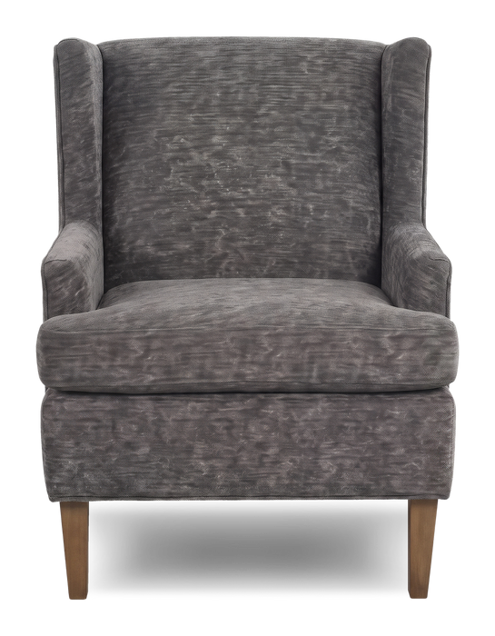 Fauteuil d’appoint à oreilles personnalisable de Sofa Lab de 30 po fabriqué au Canada en tissu - Plush Charcoal