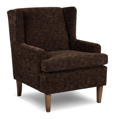 Made in Canada Sofa Lab Customizable Wingback 30" Fabric Accent Chair – Plush Chocolate | Fauteuil d’appoint à oreilles personnalisable de Sofa Lab de 30 po fabriqué au Canada en tissu - Plush Chocolate