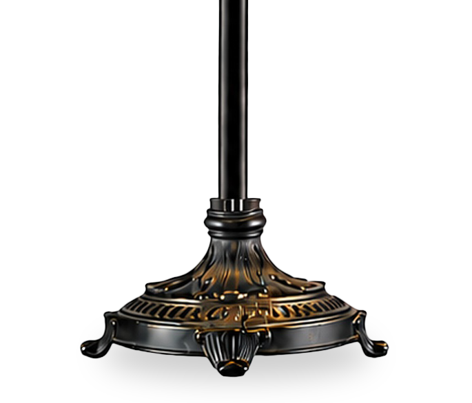 Lampe à pied de style Tiffany Fallhouse de Wisteria de 18 po avec abat-jour ambré - bronze antique