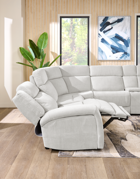 Sofa sectionnel de gauche à inclinaison électrique Legacy de Shaquille O’Neal Home 6 pièces avec confort Shaq-o-pedic - gris 