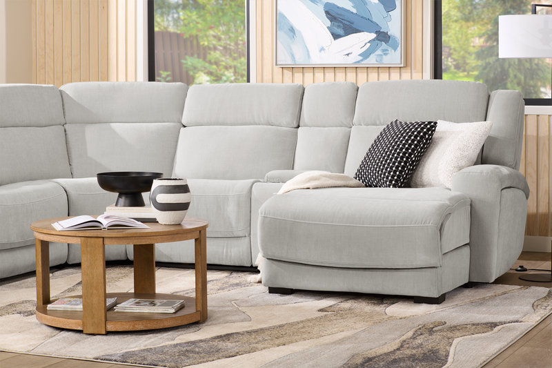 Sofa sectionnel de gauche à inclinaison électrique Legacy de Shaquille O’Neal Home 6 pièces avec confort Shaq-o-pedic - gris 