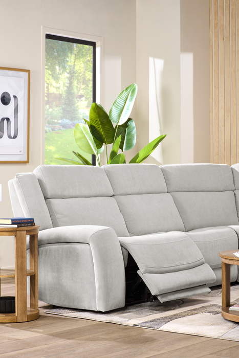 Sofa sectionnel à inclinaison électrique Legacy de 6 pièces avec confort Shaq-o-pedi et sonore 3D immersif - gris 