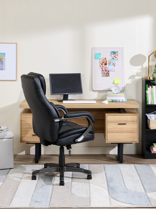 Chaise de bureau ergonomique réglable Palisade de SealyMD de 28 po - noire