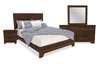 Ensemble de chambre à coucher Yorkdale 6 pièces avec lit à panneau, commode, miroir et table de nuit, brun noyer - format grand lit