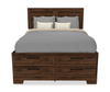 Yorkdale 12-Drawer Platform Bed with Headboard & Storage Frame, Made in Canada, Walnut Brown - Queen Size | Lit plateforme Yorkdale fabriqué au Canada avec tête de lit et cadre de rangement à 12 tiroirs, brun noyer - format grand lit
