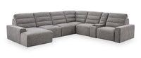 Sofa sectionnel de gache Prestige de Shaquille O’Neal Home 7 pièces avec inclinaison et coulissement électrique - gris