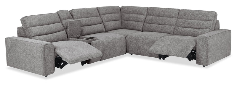 Sofa sectionnel Prestige de Shaquille O’Neal Home 6 pièces avec inclinaison électrique - gris