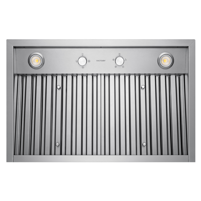 Hotte de cuisinière encastrée Victory de 30 po et de 750 pi3/min en acier inoxydable - Q5-30