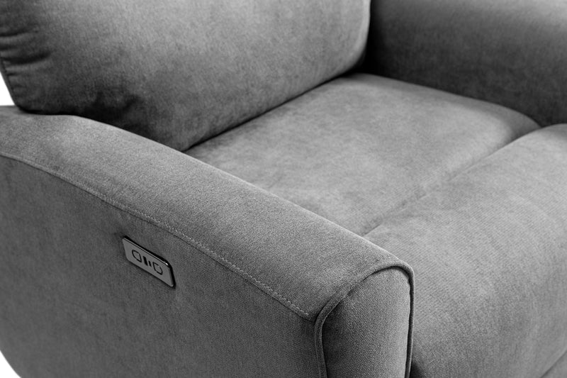 Fauteuil à inclinaison électrique Quest de 36,5 po en tissu de chenille- gris