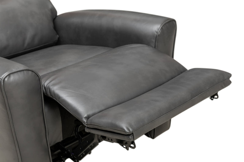 Fauteuil à inclinaison électrique Quest de 36,5 po en cuir contrecollé - gris