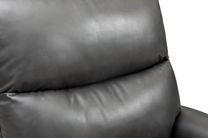 Fauteuil à inclinaison électrique Quest de 36,5 po en cuir contrecollé - gris