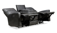 Sofa à inclinaison électrique Quest de 82,5 po en cuir contrecollé - gris