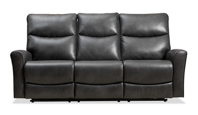 Quest 82.5" Leather-Look Fabric Power Reclining Sofa - Grey | Sofa à inclinaison électrique Quest de 82,5 po en cuir contrecollé - gris