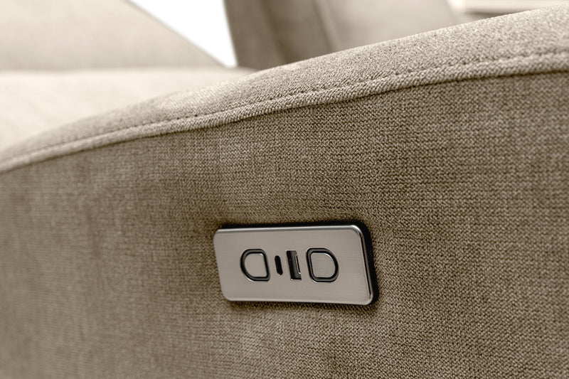Sofa à inclinaison électrique Quest de 82,5 po en tissu de chenille- pavé