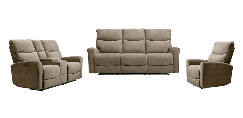 Sofa à inclinaison électrique Quest de 82,5 po en tissu de chenille- pavé
