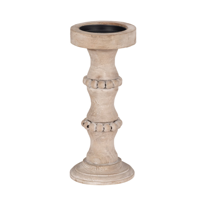 Bougeoir antique de 11 po en bois