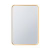 Miroir rectangulaire Arcus 30 po x 40 po fabriqué à la main avec coin arrondi - doré
