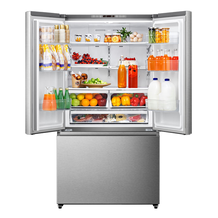 Réfrigérateur Hisense de 26,6 pi³ et de 36 po à portes françaises - titane - RF27A3FSE