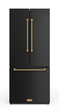 Réfrigérateur collection Gordon Ramsay de Thor Kitchen de 30 po et de 17,5 pi3 de profondeur comptoir à portes françaises - RF3017FFD00-BRZ