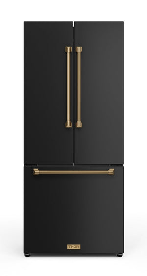Réfrigérateur collection Gordon Ramsay de Thor Kitchen de 30 po et de 17,5 pi3 de profondeur comptoir à portes françaises - RF3017FFD00-BRZ