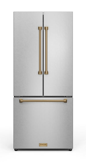 Réfrigérateur collection Gordon Ramsay de Thor Kitchen de 30 po et de 17,5 pi3 de profondeur comptoir à portes françaises - RF3017FFD99-BRZ