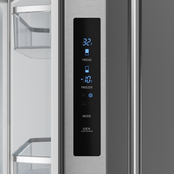 Réfrigérateur collection Gordon Ramsay de Thor Kitchen de 30 po et de 17,5 pi3 de profondeur comptoir à portes françaises - RF3017FFD99