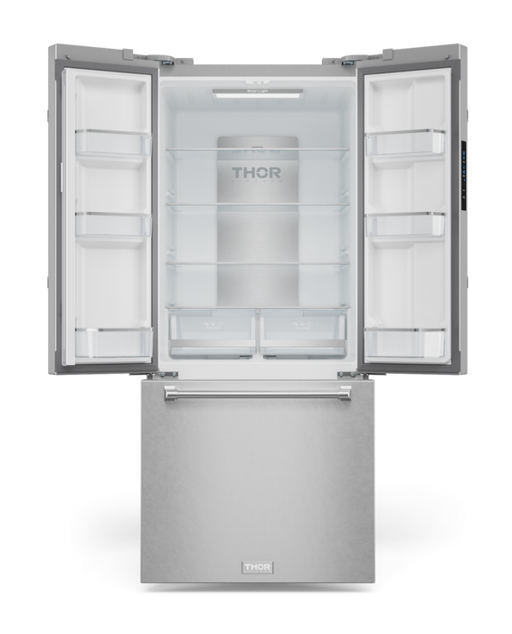 Réfrigérateur collection Gordon Ramsay de Thor Kitchen de 30 po et de 17,5 pi3 de profondeur comptoir à portes françaises - RF3017FFD99