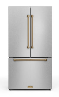 Réfrigérateur collection Gordon Ramsay de Thor Kitchen de 36 po et de 20,3 pi3 de profondeur comptoir à portes françaises - RF3621CTD99-BRZ
