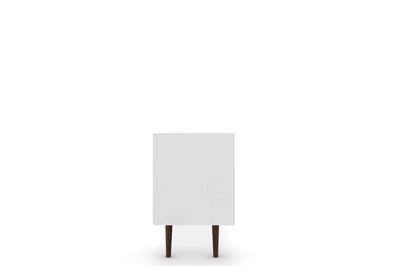 Meuble pour téléviseur Liberty de Manhattan Comfort de 70,86 po de style moderne du milieu du 20e siècle avec 4 espaces tablette et 1 tiroir - blanc et bleu turquoise