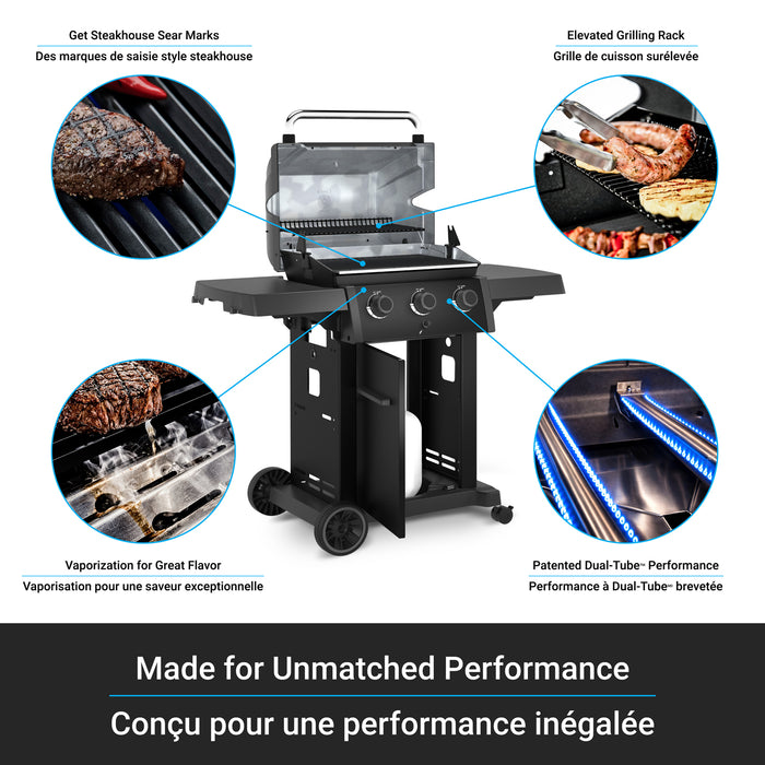 Broil King Royal 320 Shadow 3-bruleurs 30 000 BTU Barbecue a gaz propane - 824154