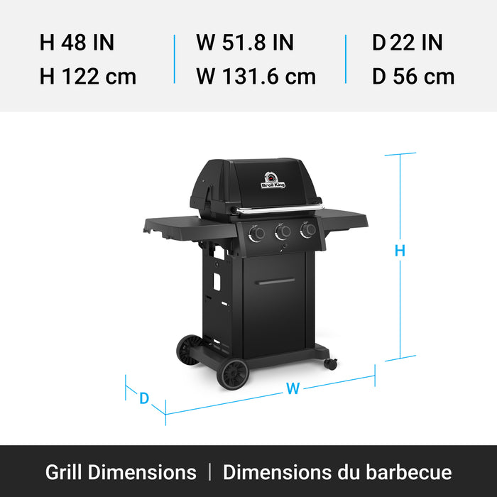 Broil King Royal 320 Shadow 3-bruleurs 30 000 BTU Barbecue a gaz naturel - 824157
