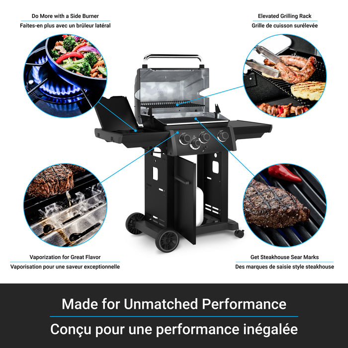 Broil King Royal 340 Shadow 3-bruleurs 30 000 BTU Barbecue a gaz propane - 824164