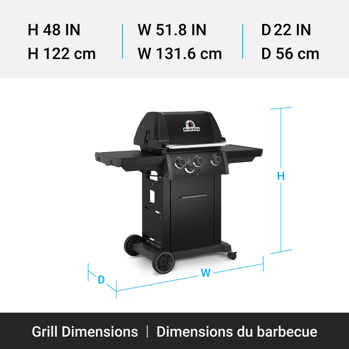 Broil King Royal 340 Shadow 3-bruleurs 30 000 BTU Barbecue a gaz naturel - 824167